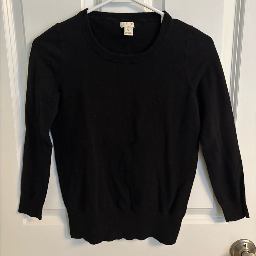 J. Crew Women's Black Crew Neck Sweater